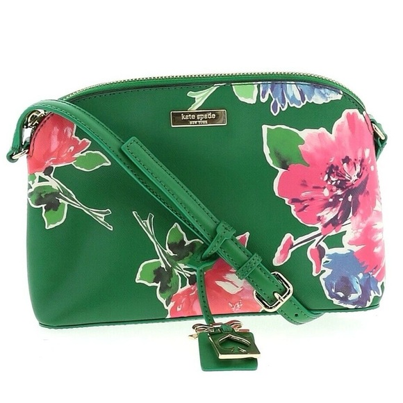 kate spade Handbags - Kate Spade Brightwater Drive Springbloom Hanna Green Pink Floral Crossbody VGUC